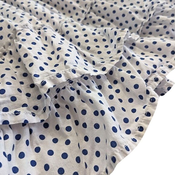 Vtg Y2K ABERCROMBIE & FITCH Cotton White Polka Dot Ruffle Tier Mini Skirt SzM - Picture 6 of 8
